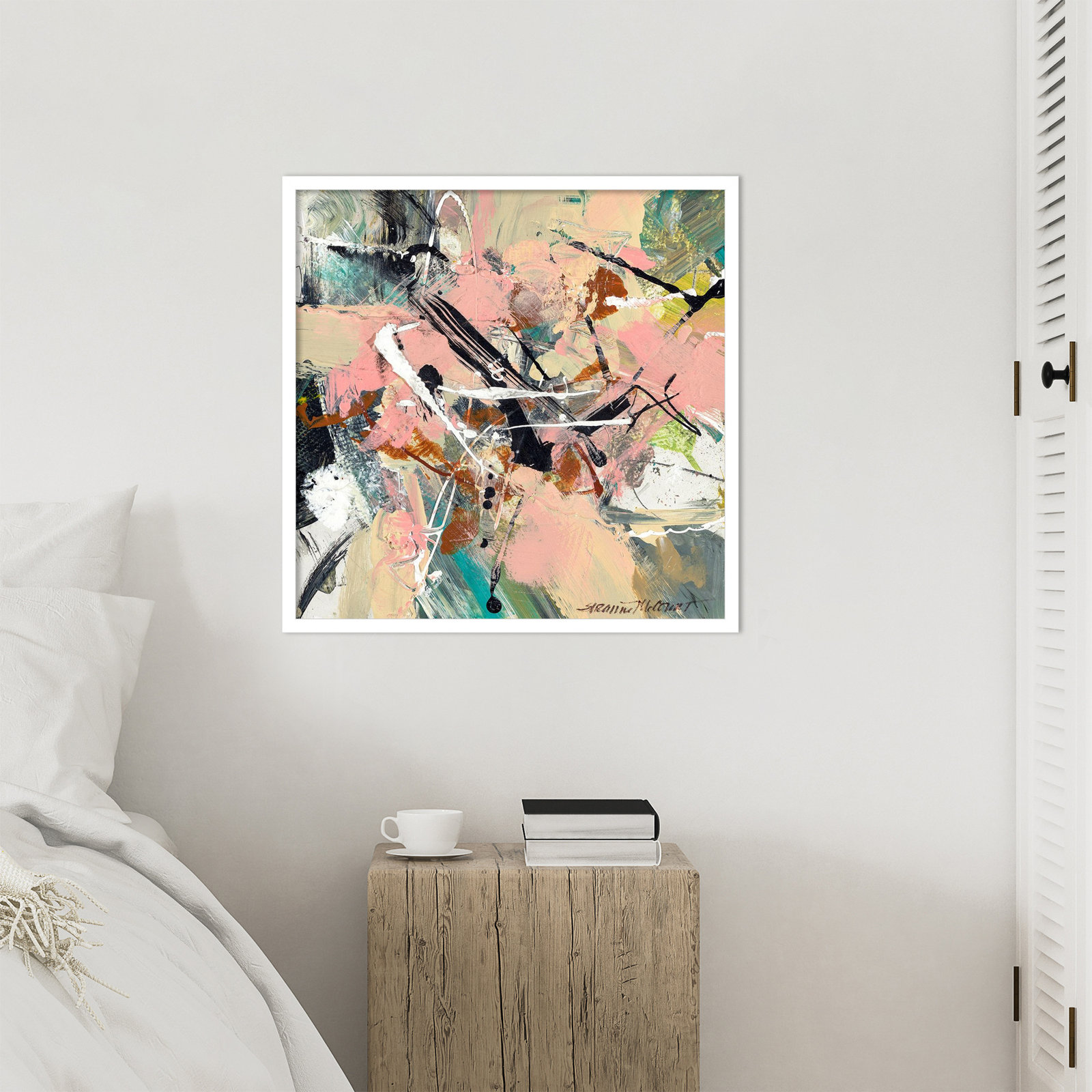 Sutter "Graceful" Print by Suzanne McCourt, 25" H x 25" W, White