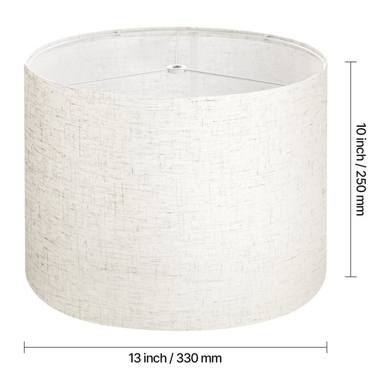 Abat-jour tambour sans abat-jour, Beige, H 10 po x l 13 po x P 13 po