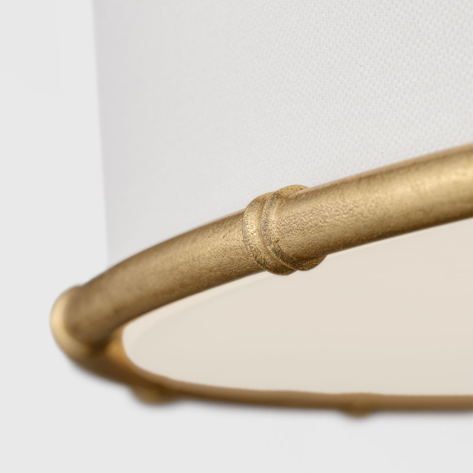 Dartmore Silk Screen White Inside Clear Outside Glass Diffuser And White Linen Fabric Shade Flush Mount, Gild