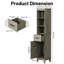 Armoire de cuisine en bois massif H 63 po avec 3 tablettes réglables, garde-manger avec 1 tiroir et 1 porte (ensemble de 2)-48846513-59415576