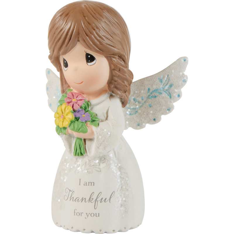 Precious Moments Angel Holding Flowers Thankful for You Miniature Figurine 3 Inch