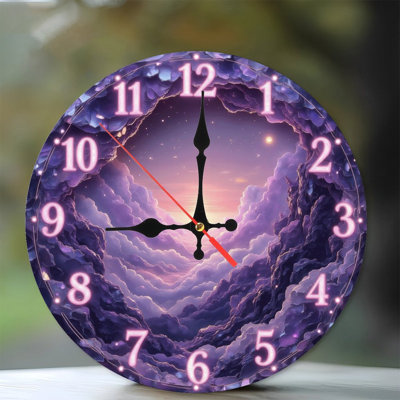 Chiffres de l'horloge mauve Cloudscape