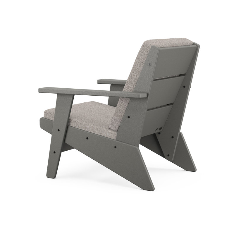 Riviera Modern Lounge Chair, Slate Gray, Navy