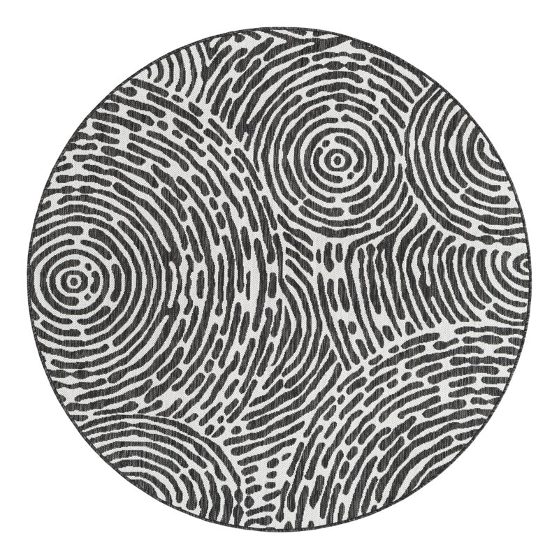 Geometric Indoor / Outdoor Rug, Round 6'1"