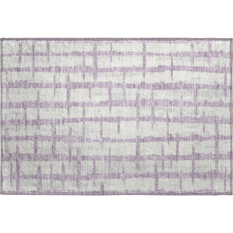 Premium Machine Washable Prisco Lavender Rug, Rectangle 1'8" x 2'6"