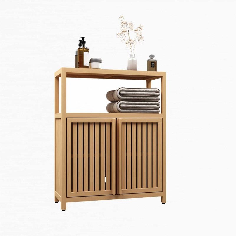 Armoire de rangement pour salle de bain en bambou, Naturel