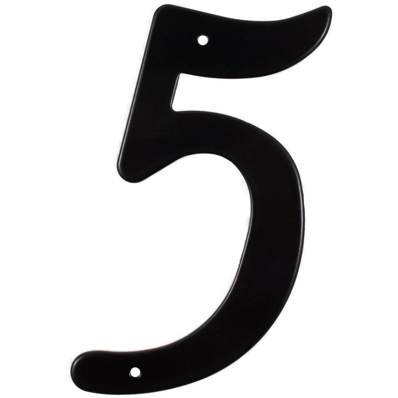  Numéro de maison lisse 4 po, Cinq