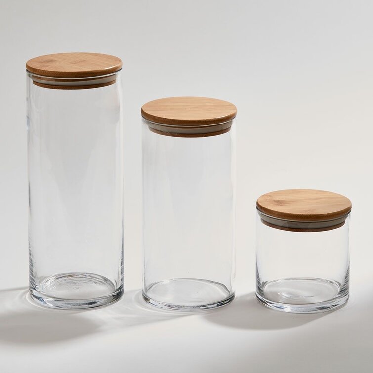 Prep & Savour 7 Piece Glass Storage Jars With Bamboo Lid & Reviews