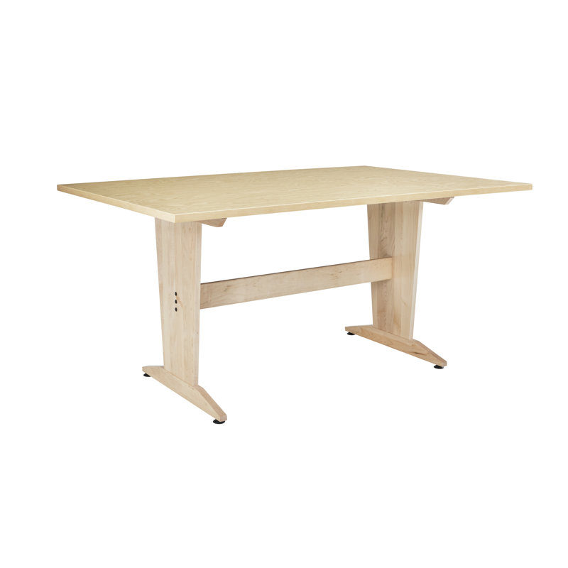 Diversified Spaces Perspective Extra Large Pedestal Table 72" x 48", Solid Light Hardwood, Natural Birch Plastic Laminate