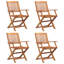 Salamanca 4 - Person Acacia Solid Wood Patio Dining Set Square Table