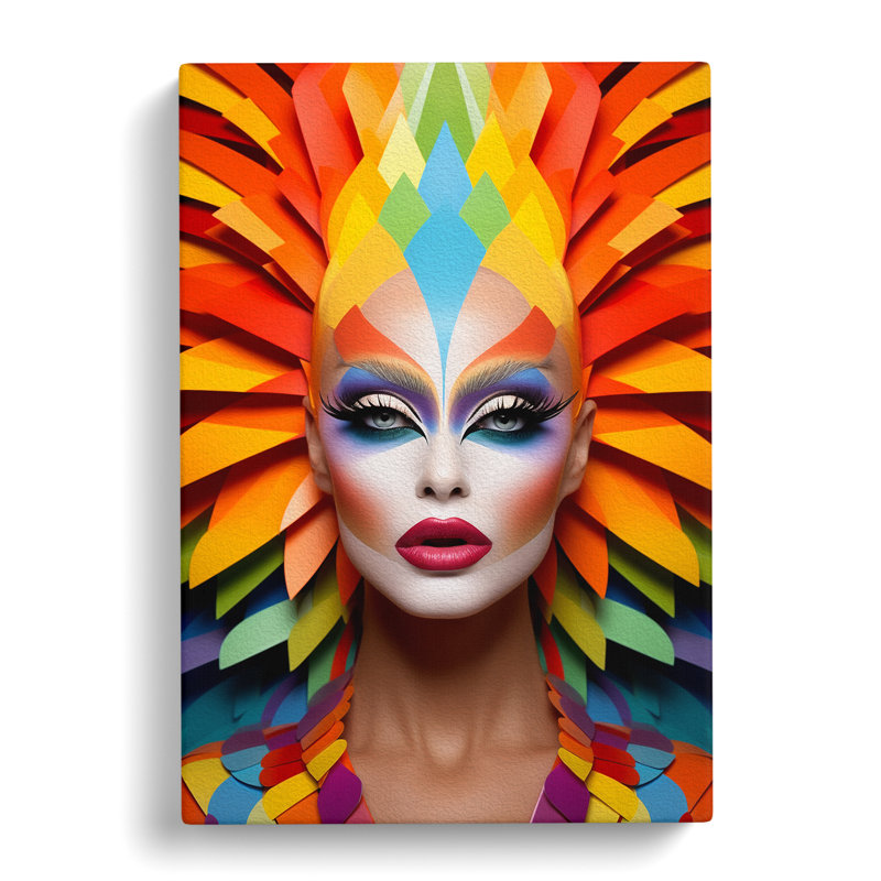 Drag Queen Colour Field - Wrapped Canvas, 50cm H x 35cm W x 3cm D