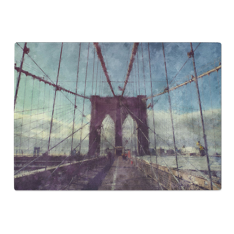 Brooklyn Bridge in New York Vol.2 Painting Chopping Board, 0.4cm H x 28.5cm W x 39cm L