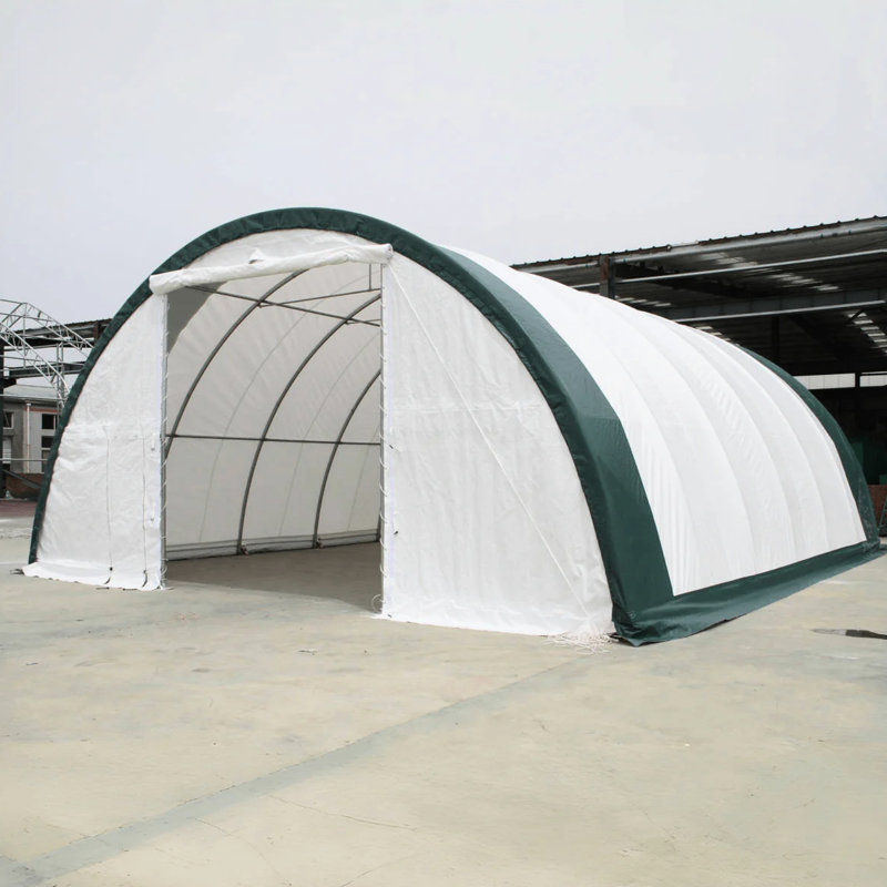 Abri de rangement en PE 11 oz. 30 pi x 40 pi x 15 pi avec structure en acier galvanisé - -, 100% imperméable, déchirure - pour usage agricole, commercial, industriel, industriel
