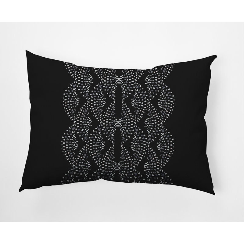 Coussin lombaire à pois, Noir