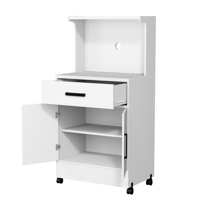 Wood Kitchen Cart, White