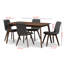 Ensemble de salle à manger 5 pièces Kamjeet en tissu de bois de noyer gris, H 29,53 po x l 59,06 po x P 35,43 po-1176240999