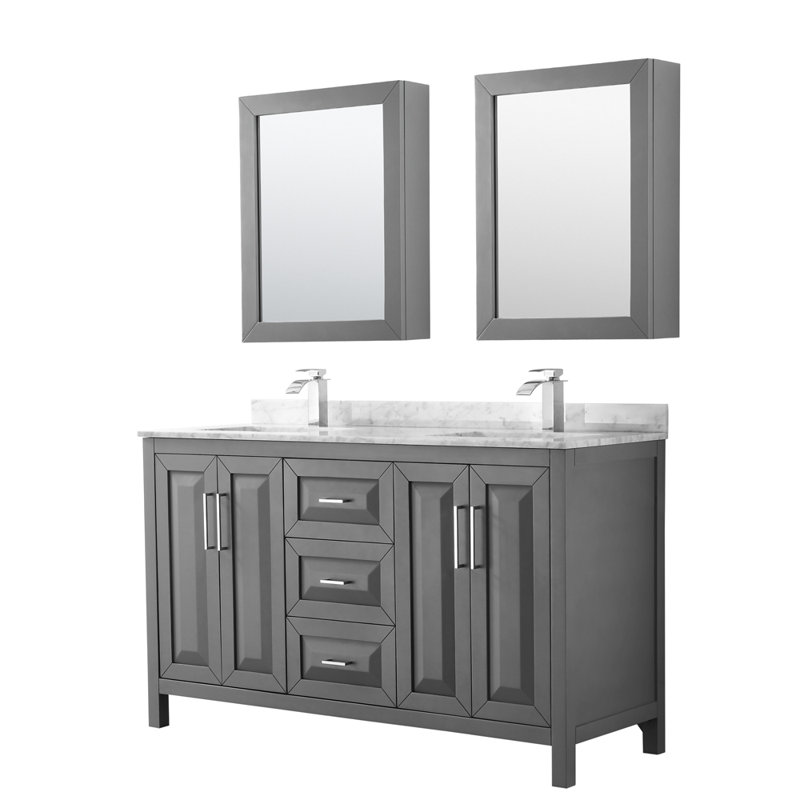 Daria 60'' W Double Vanity, Dark Espresso, Polished Chrome