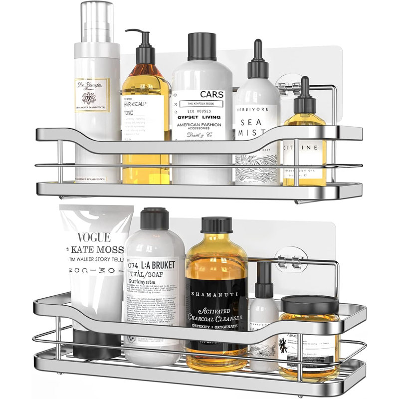 Wall Mounted Required Shower Caddy, Silver