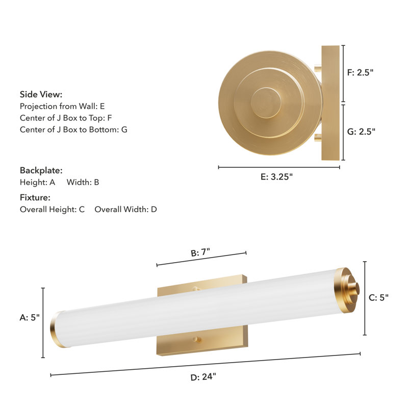 2 - Light Dimmable Vanity Light, Alturas Gold