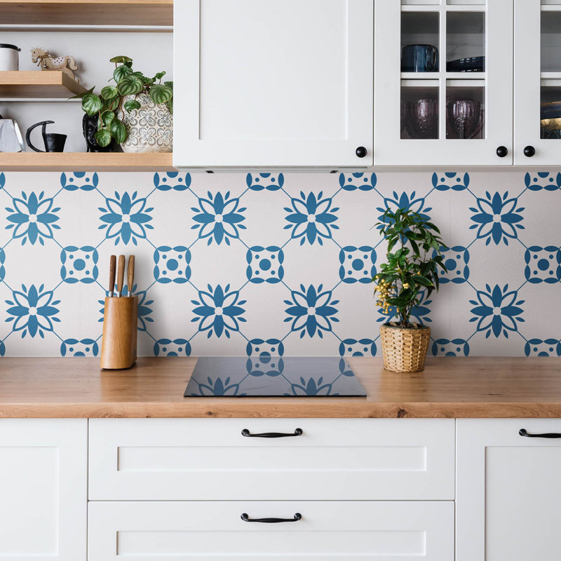 Self Adhesive Vinyl Splashback Wall Panel Sticker Tile Peel Stick 100x50 cm Floral ornament