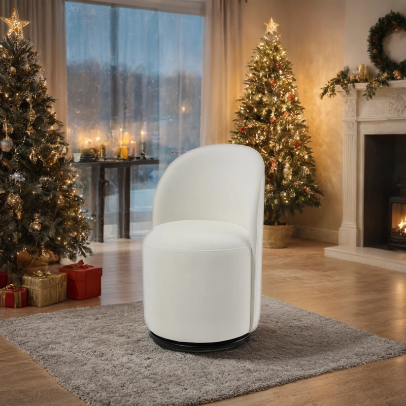 Fauteuil demi-tonneau Velvet, Crème