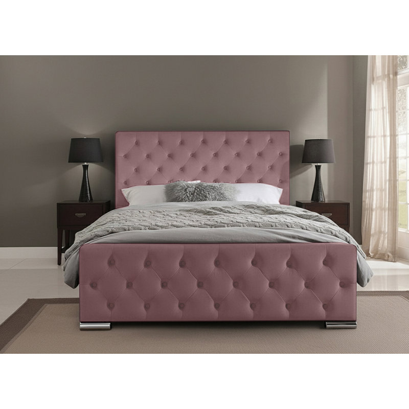 Carlos Upholstered Bed Frame, Lilac, Super King (6')