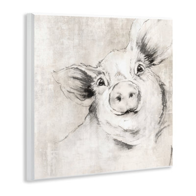  Pig Sketch Impression Wall Plaque Art by Eli Jones