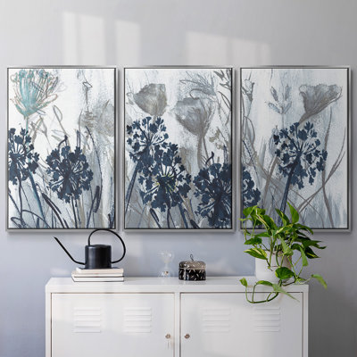 " Indigo Field " 3 - Pieces