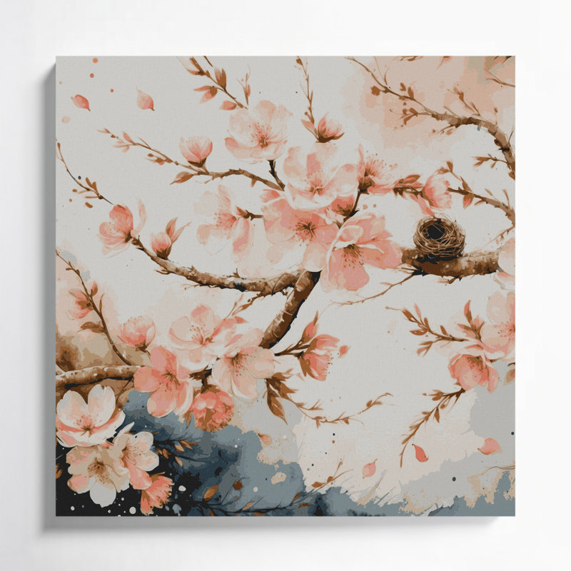 Art mural sur toile beige, H 16 po x l 16 po