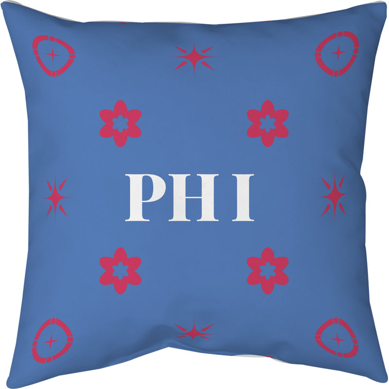 Coussin en coton Philadelphia Basketball, H 26 po x l 26 po, Philadelphia rouge / bleu / blanc
