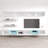 Livermore 126" Modern Floating Wall Mounted Entertainment Center with 16-Color LED Lighting, High Gloss Finish-529543094