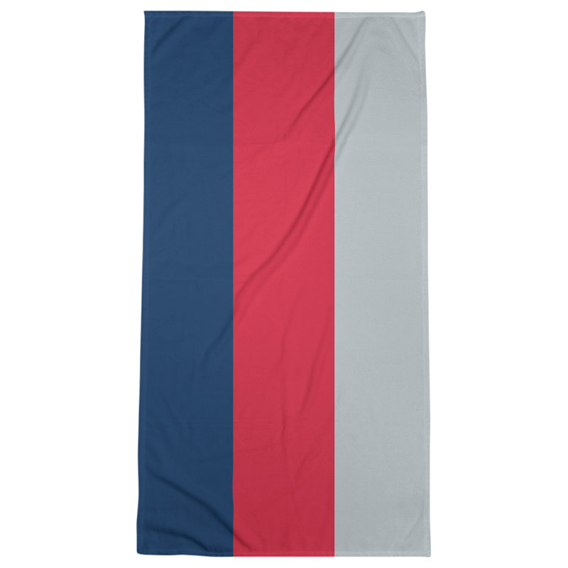 Cotton Blend Lightweight Bath Towel, Navy Blue/Red/Silver
