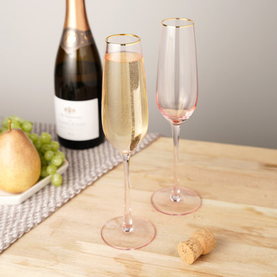 Flûte à champagne en cristal Rose
