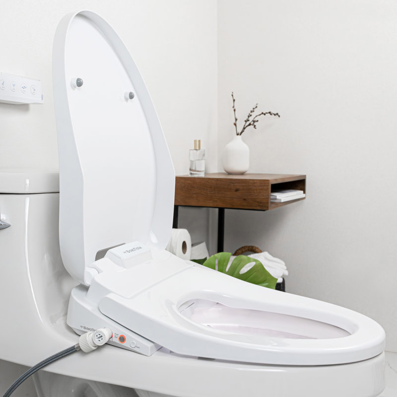 BidetMate 3500 Series Electric Bidet with Dryer, Heated Smart Toilet Seat with Automatic Opening and Closing Lid & Seat, Unlimited Heated Water, Remote, Warm Air Dryer, and Self-Cleaning - Elongated