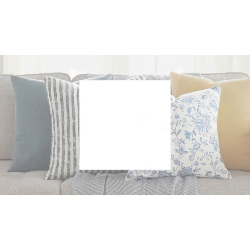 Willow Square Cotton Throw Pillow Set with Floral Patterns
