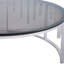 Azeen 97cm Round Metal Coffee Table for Living Room, Centre Table with Tempered Glass Top-91854432-91854433