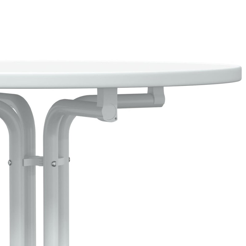 Phelia Dining Table Engineered Wood and Steel, White, 80cm W x 80cm L