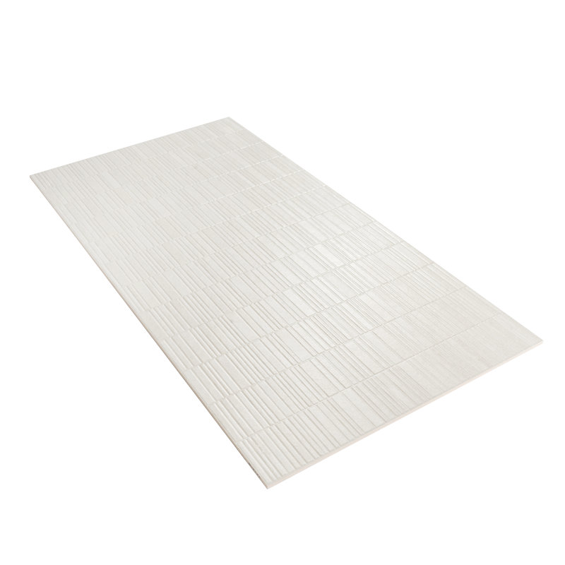 Terrain 24x48 Chalk Beige Ceramic Large Format Linear Grid Wall Tile (15.5 sq ft/case) - 2 Pack