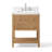 Capri 28" Solid Wood Single Sink Bathrom Vanity with 2" Thassos White Quartz Countertop-800622766-776586035