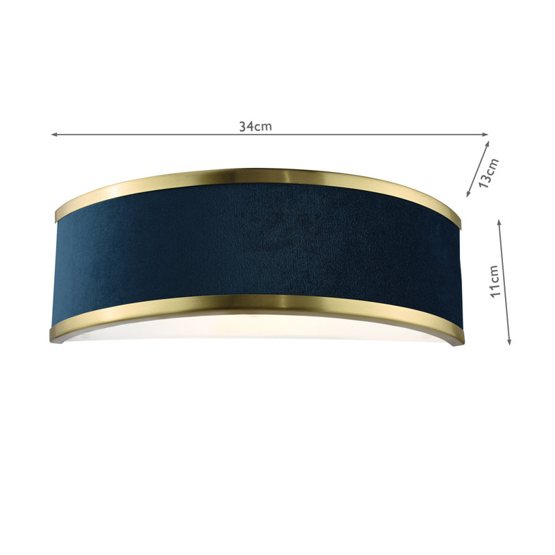 Wall Light, Navy, Brushed Brass