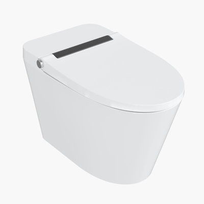 Toilette allongée de 12 pouces à une pièce avec toilette auto-touchée et sans couvercle