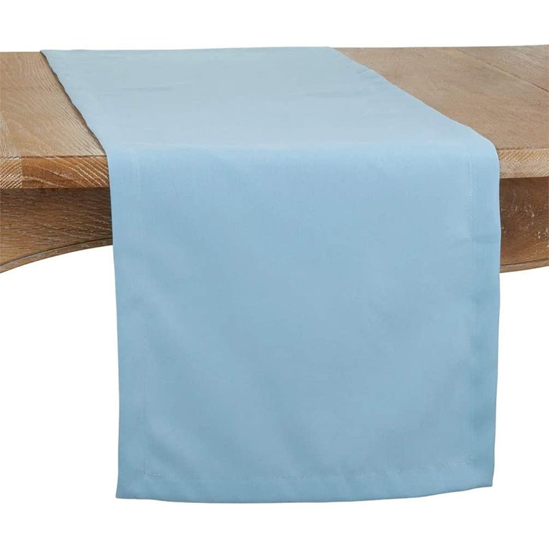 Parsonsfield Machine-Washable Polyester Table Runner, Aqua, 90'' x 16''