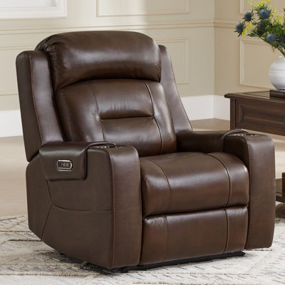 Fauteuil inclinable en cuir fleur 37 po
