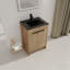 Meuble-lavabo autoportant 24 po avec lavabo en céramique noire et 2 portes d'armoire à fermeture en douceur ((Kd-Packing)-40998107-40998111-40998052