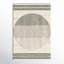 Uptown Geometric Hand Tufted Wool Area Rug in Beige/Black-600758208