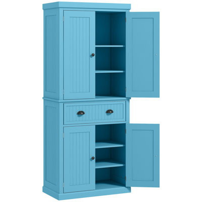 72" Kitchen Pantry Cabinet, Freestanding Tall Storage Cabinet, Traditional Kitchen Cabinet with 4 Doors, Drawer and 3 Adjustable Shelves by Winston Porter