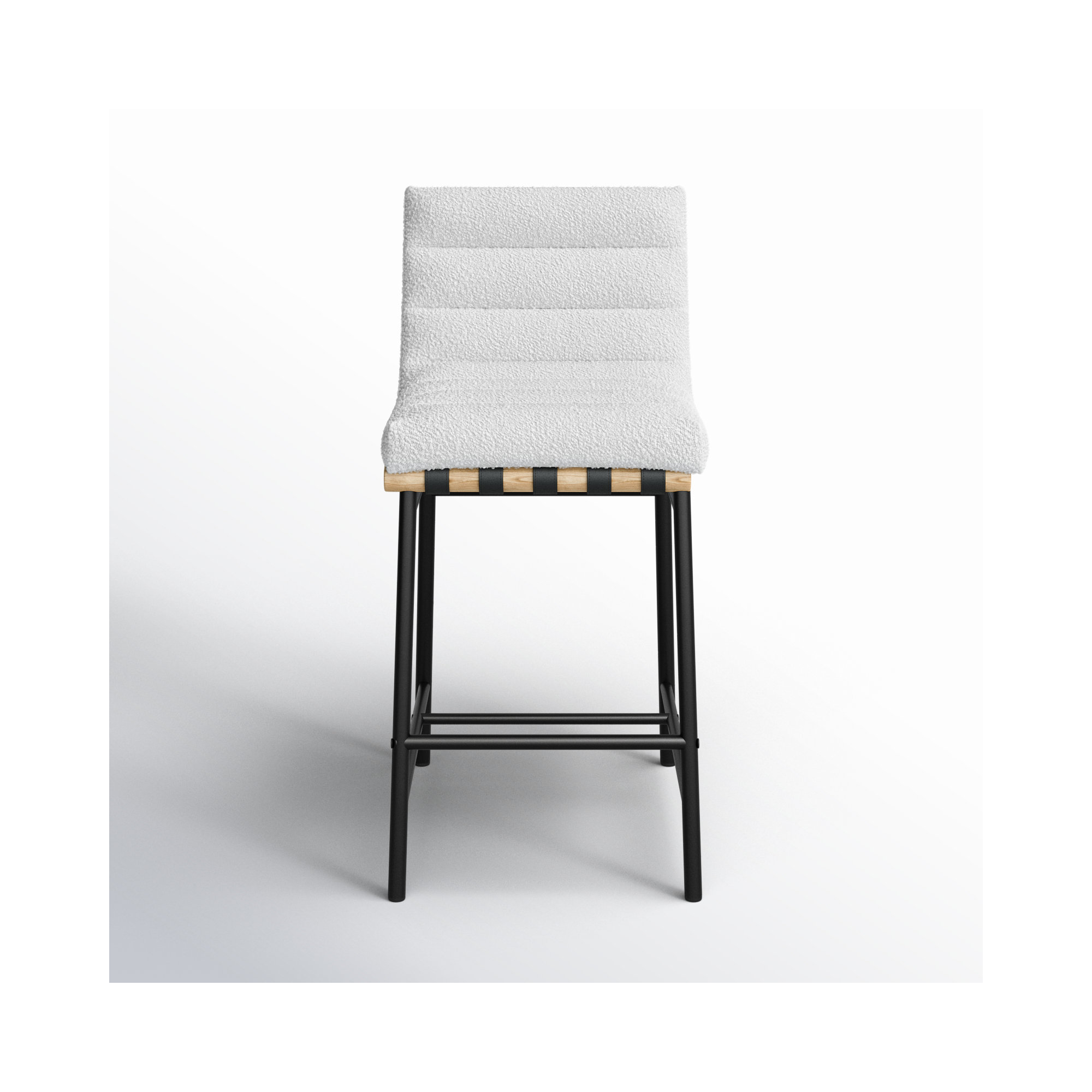 Vincentas Counter Stool, Counter Stool (26.4" Seat Height), Cream Boucle