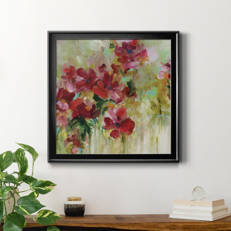 «Garden Play II», peinture sur toile encadrée, H 34,5 po x l 34,5 po x P 1,5 po, Noir