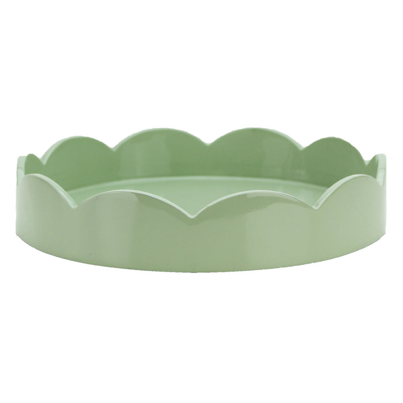 Enamel / Lacquer Tray, 8.5" H x 8.5" W x 2.36" D, Green