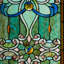 Baroque Style Tiffany-Stained Glass Metal Filigree Window Panel
